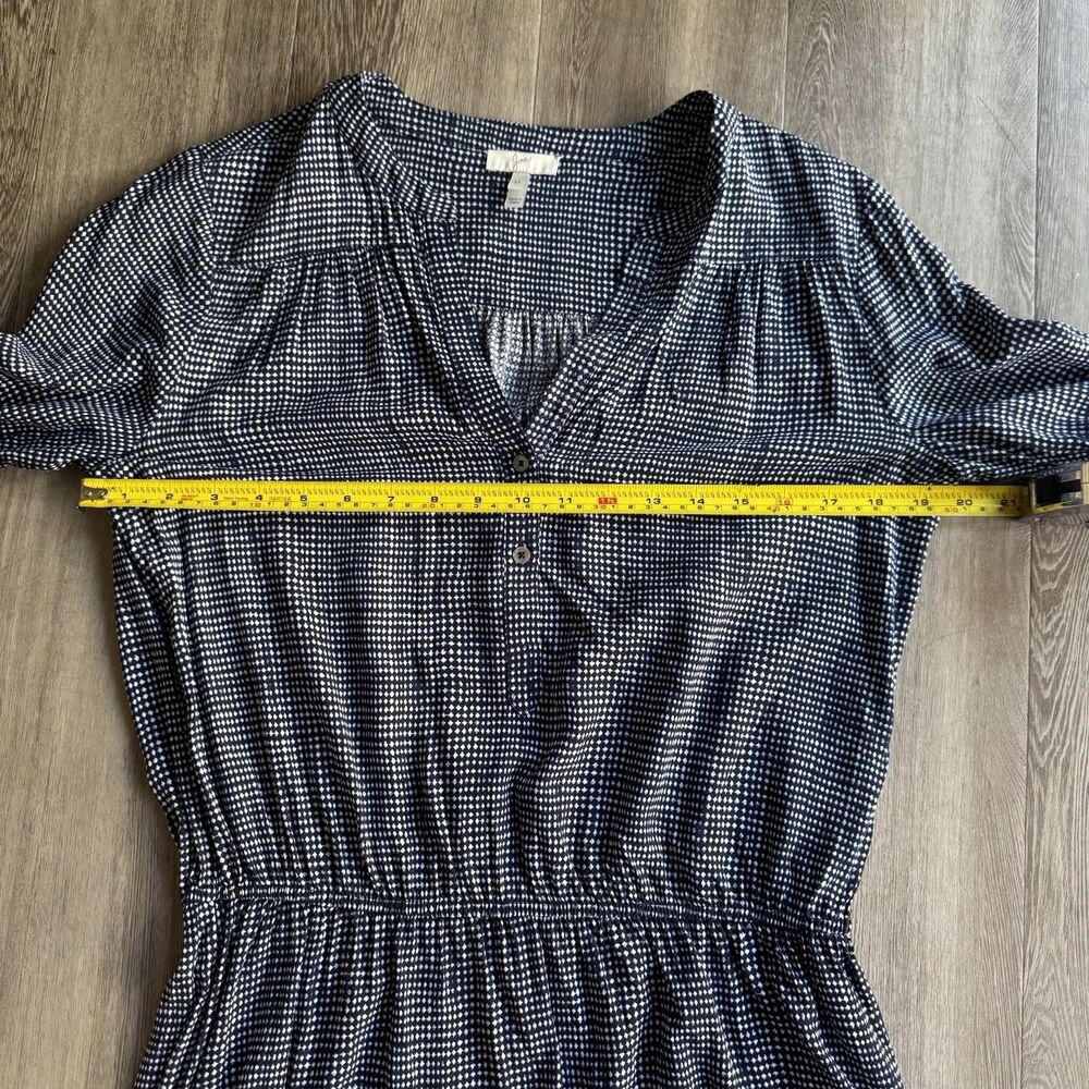 Joie Acey Button-Front Blue Soft Dress Size M Long Roll Tab Sleeve Euro Vacation - Picture 9 of 14